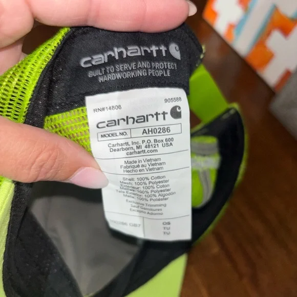Carhartt Neon Green Mesh Back Cap - Picture 3 of 4